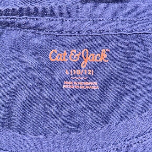Cat & Jack Girls Dark Blue Unicorn T-Shirt Size 10/12 Short Sleeve Graphic Tee - Picture 3 of 3